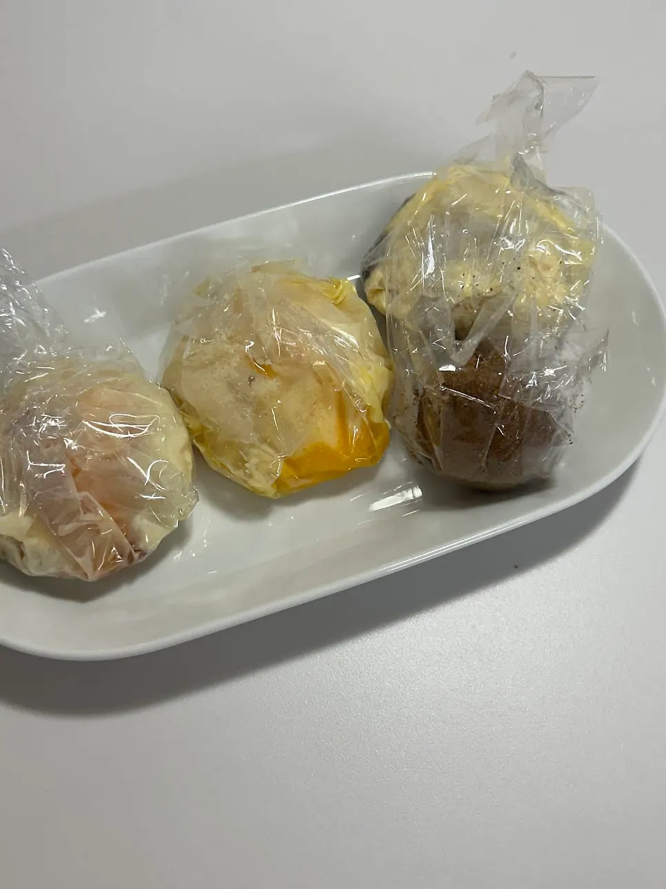 Four fruit mochi with wrapping removed