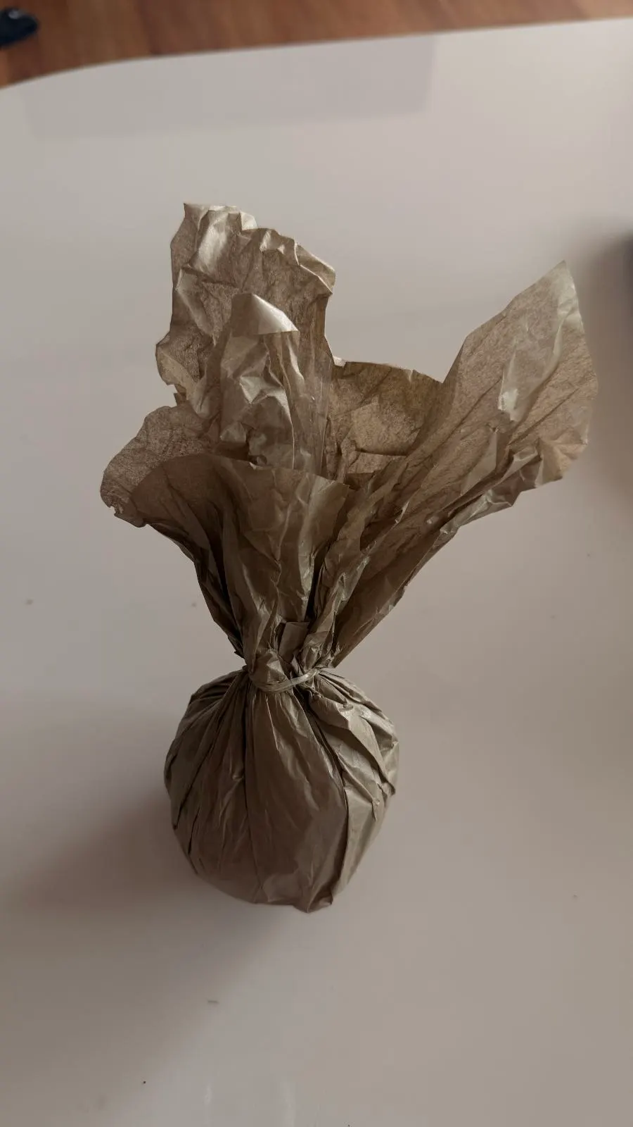 Carefully packaged raw chocolate rice cake from Tareudang