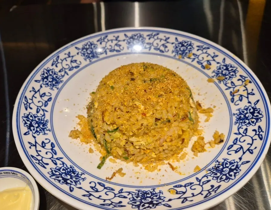 A plate of Ttasijia Yeonnam's shrimp fried rice