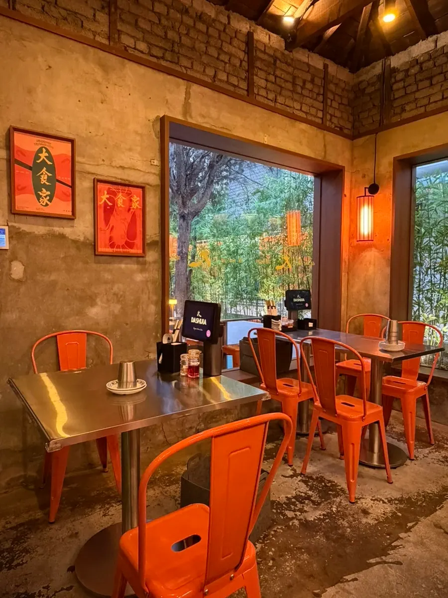 Interior decorated with Singaporean props
