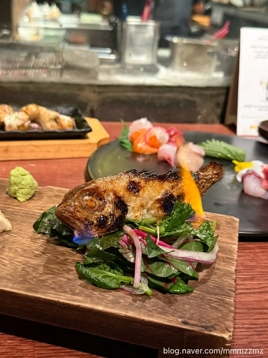 Inside of charcoal-grilled Tongyeong geumtae fish