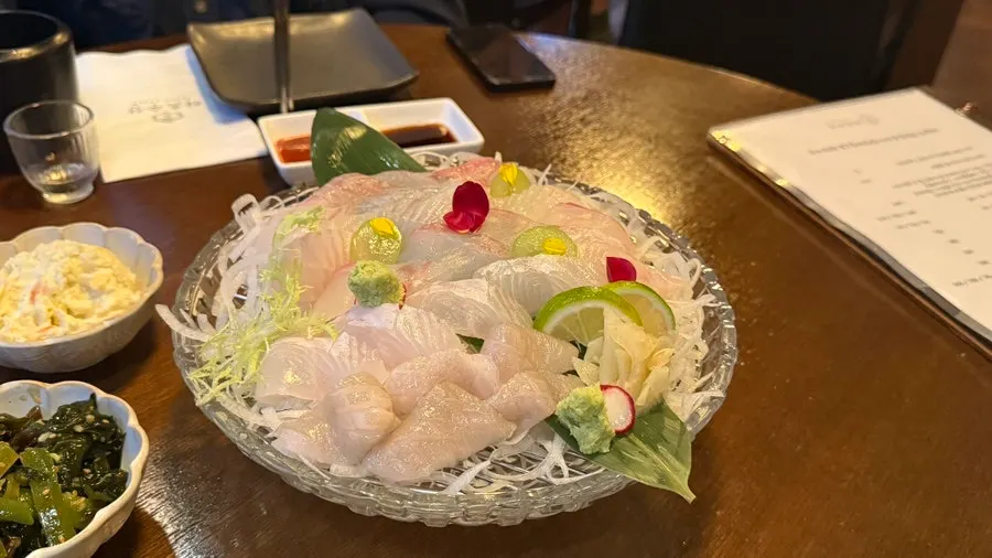 The basic table setting laid out at TATSU SUSAN