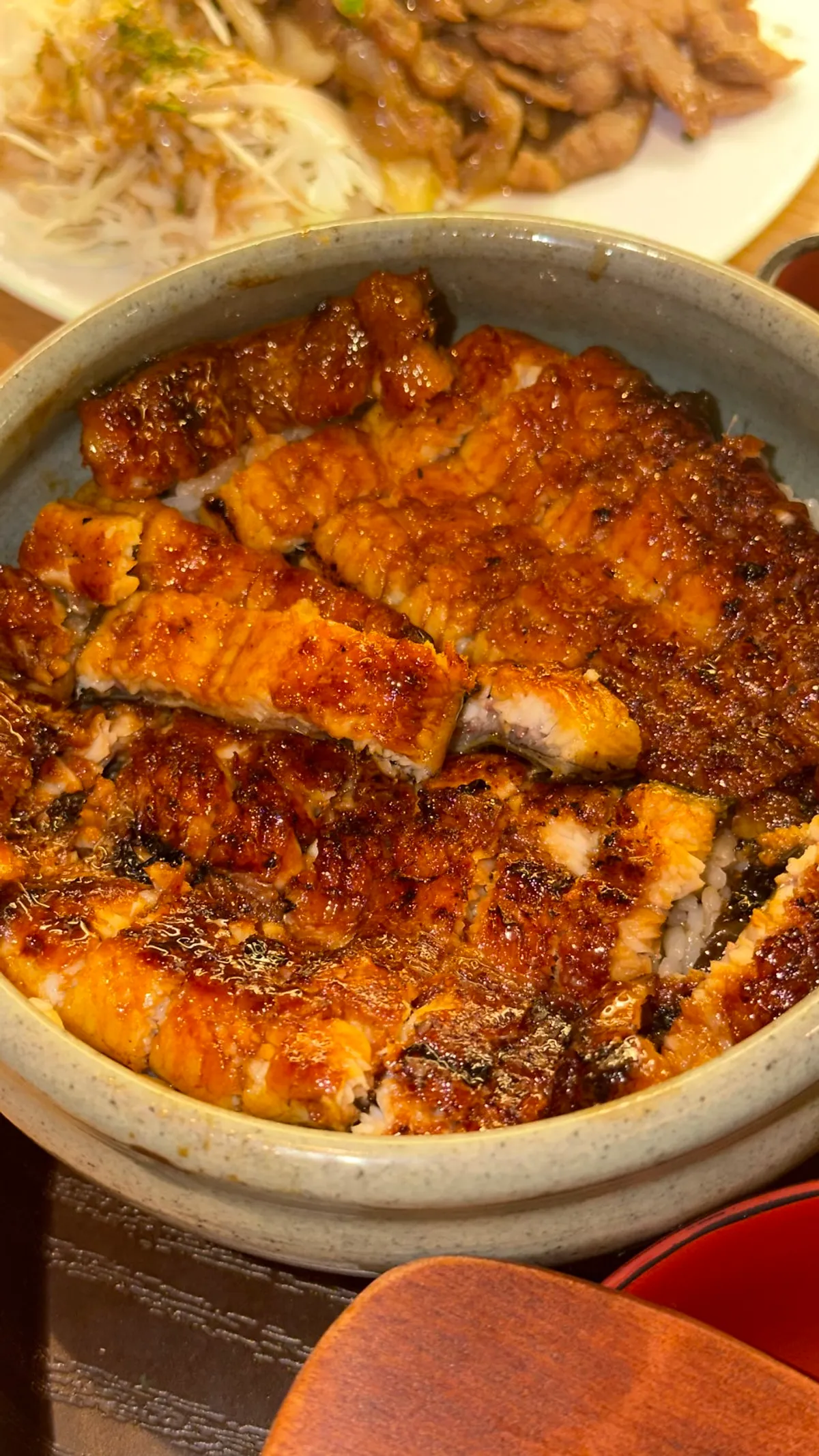 Glossy grilled eel on Tawa's hitsumabushi