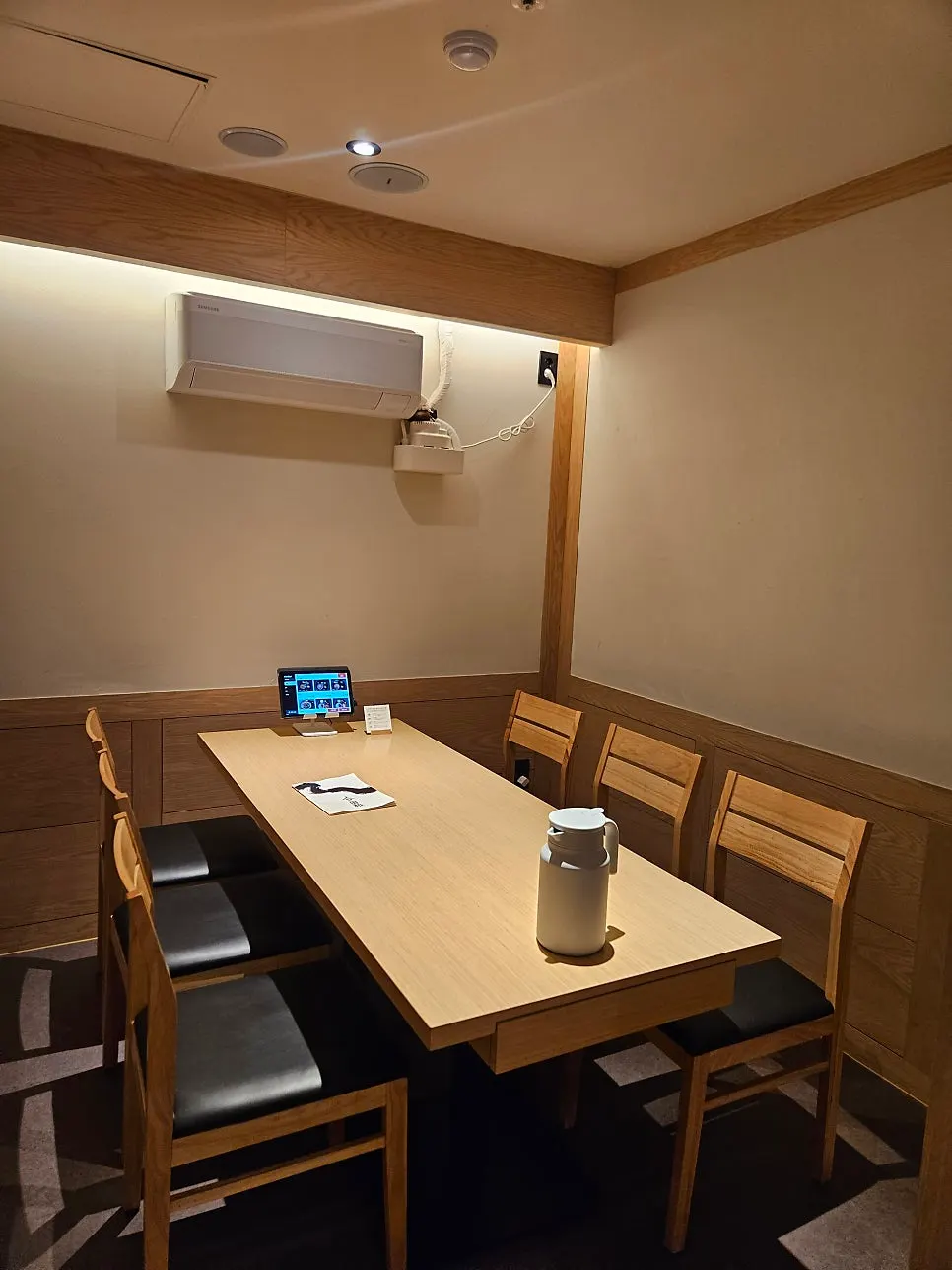 Interior of Tawa showing the private room