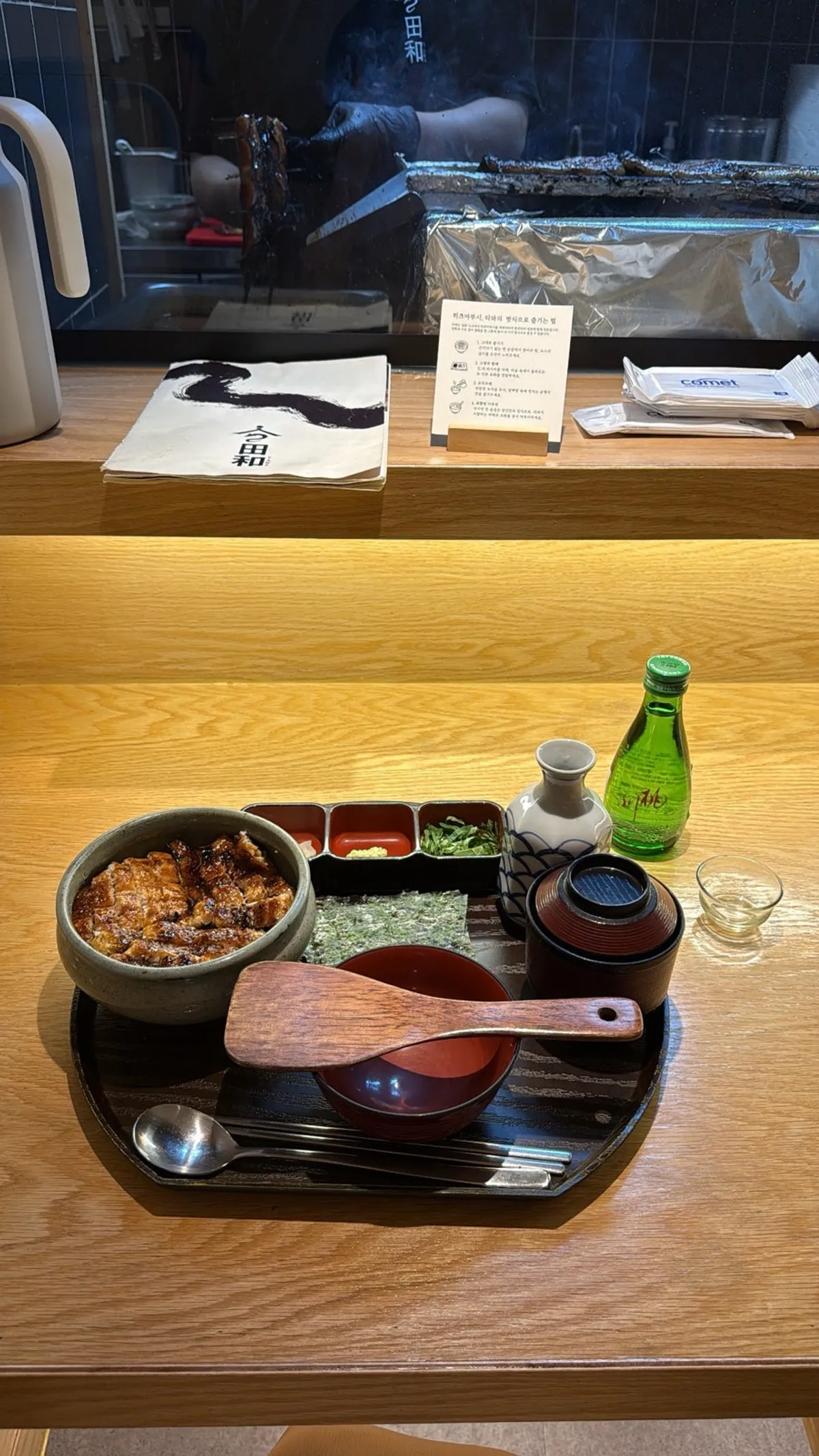 Finished eel ochazuke with broth poured over