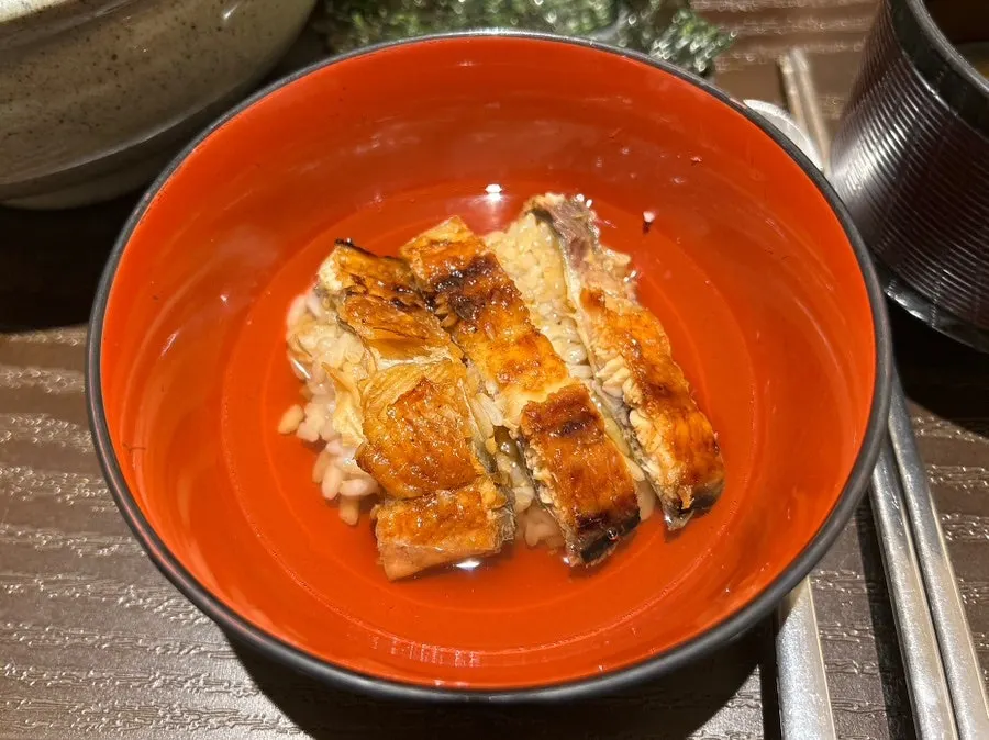 Eel ochazuke with green tea poured over it