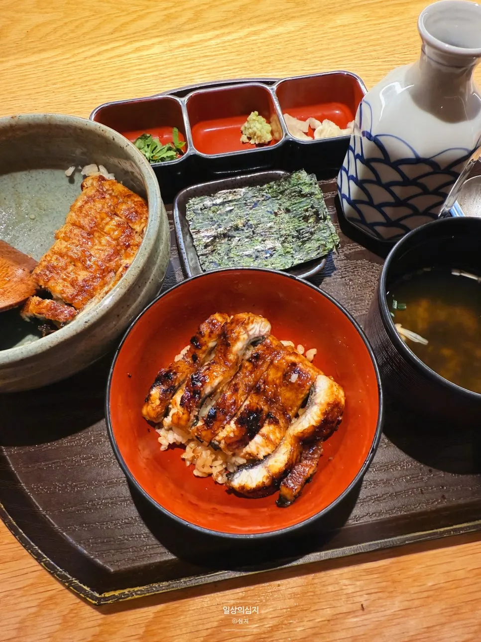 Finished eel ochazuke with green tea water poured over