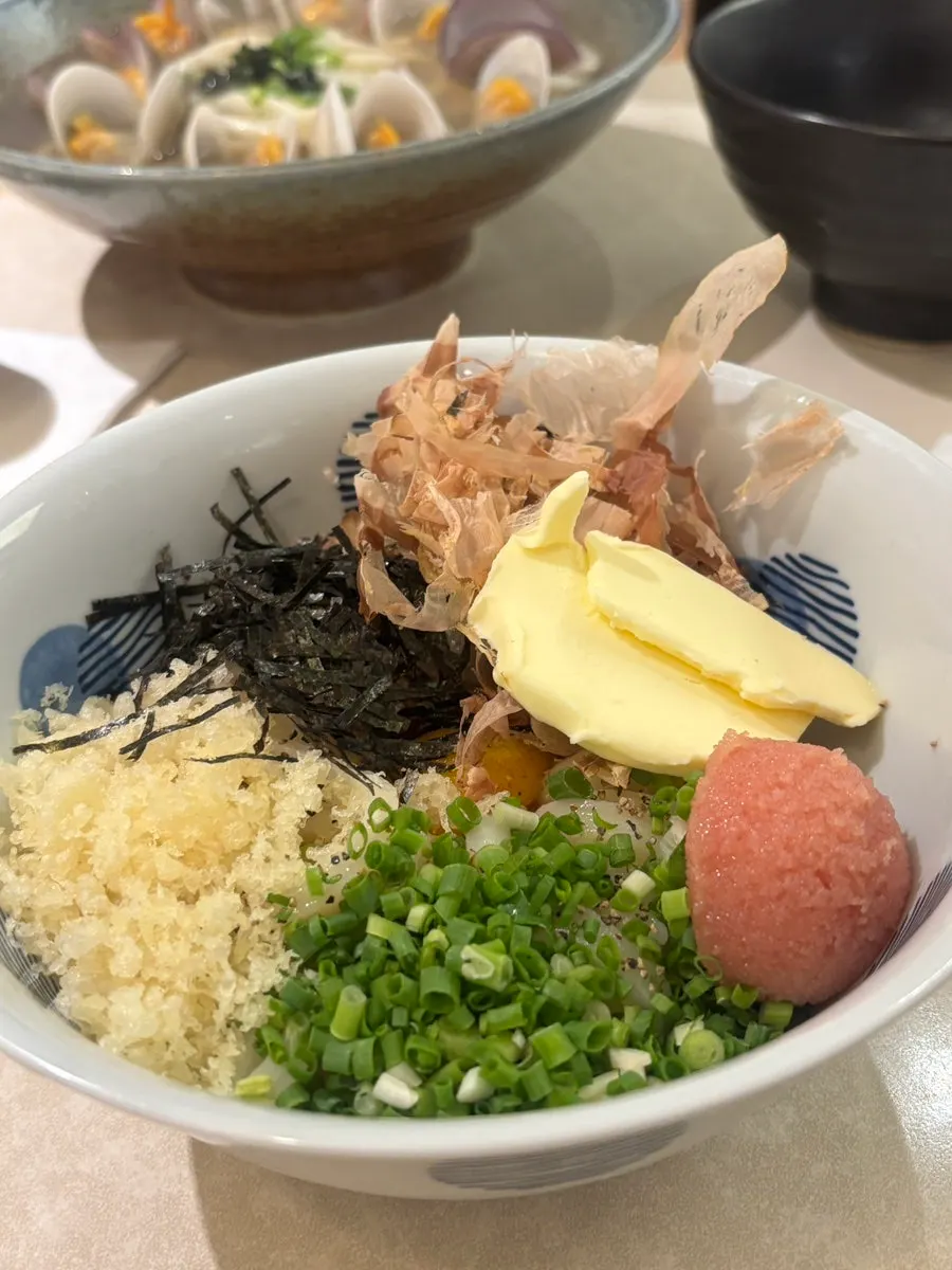 Mixed mentaiko butter kamabata udon