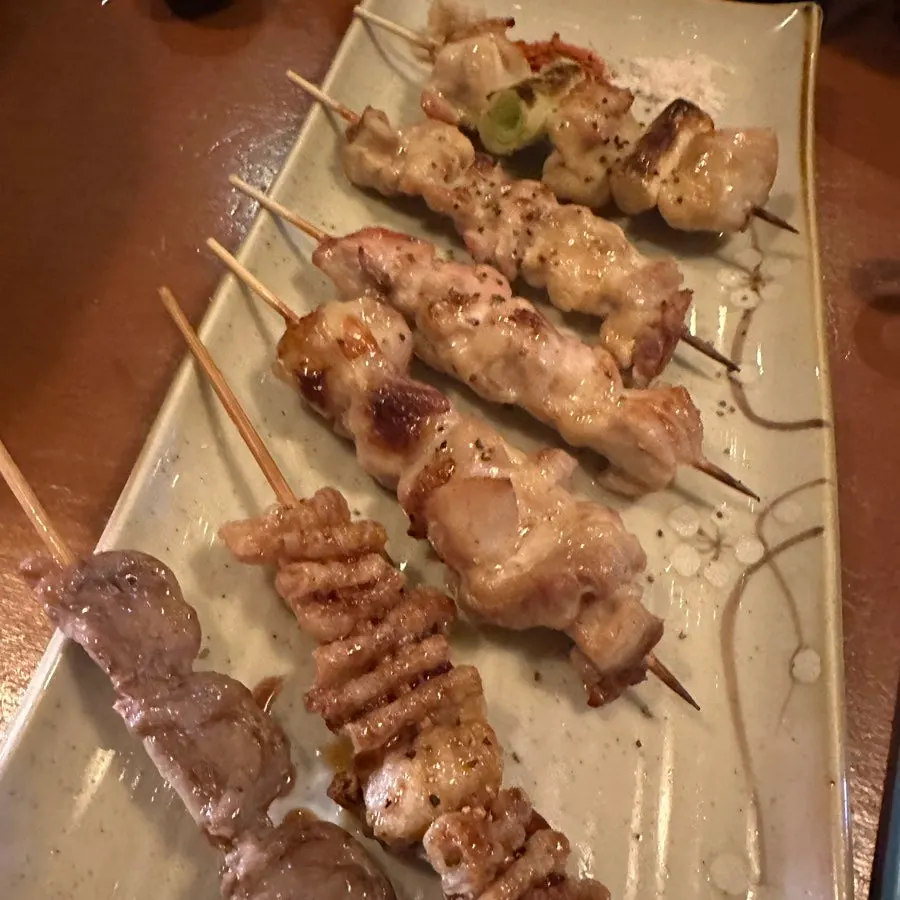 텐조에서 주문한 음식 상차림