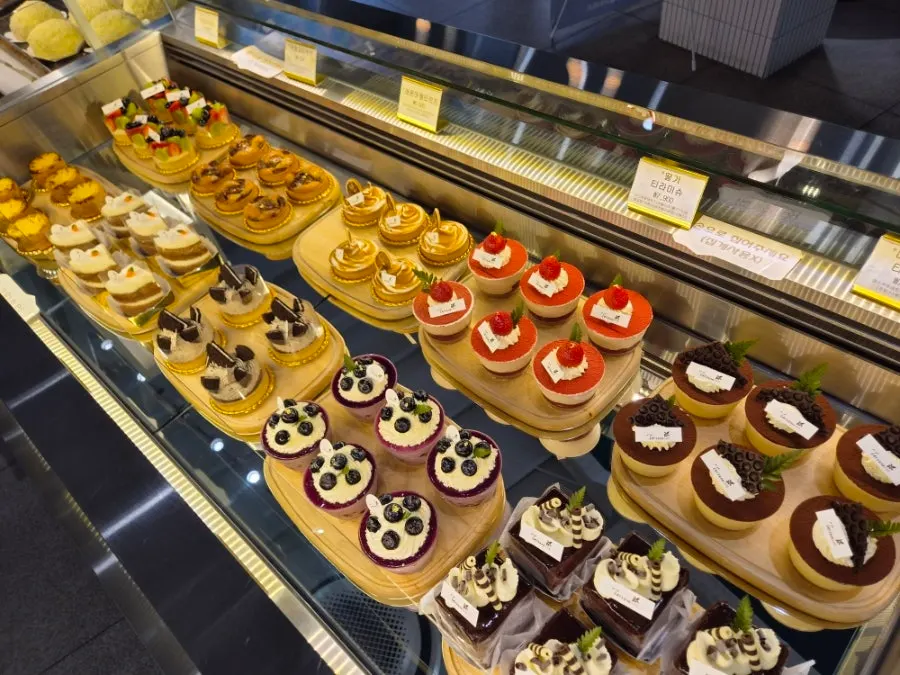 Pastries and salt bread on display
