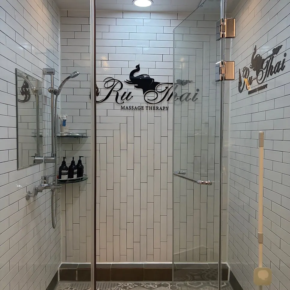 Tiled shower room at the shop