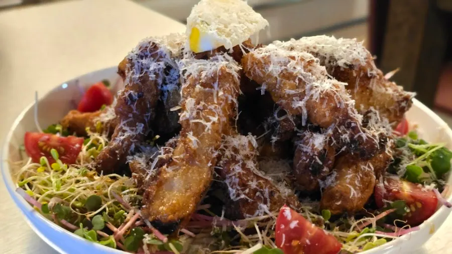 A plate piled high with kai phrai