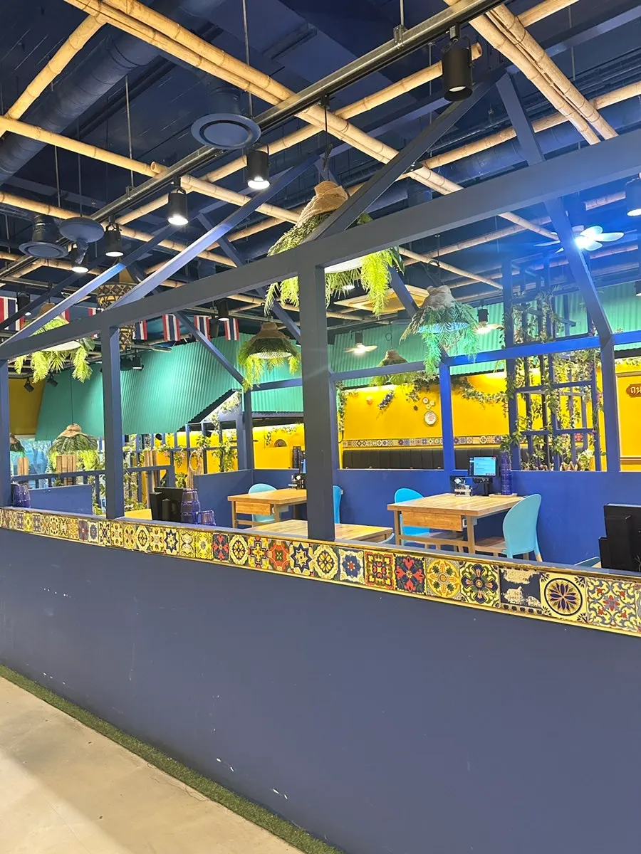 Southeast Asian-styled interior seating at Thanon55