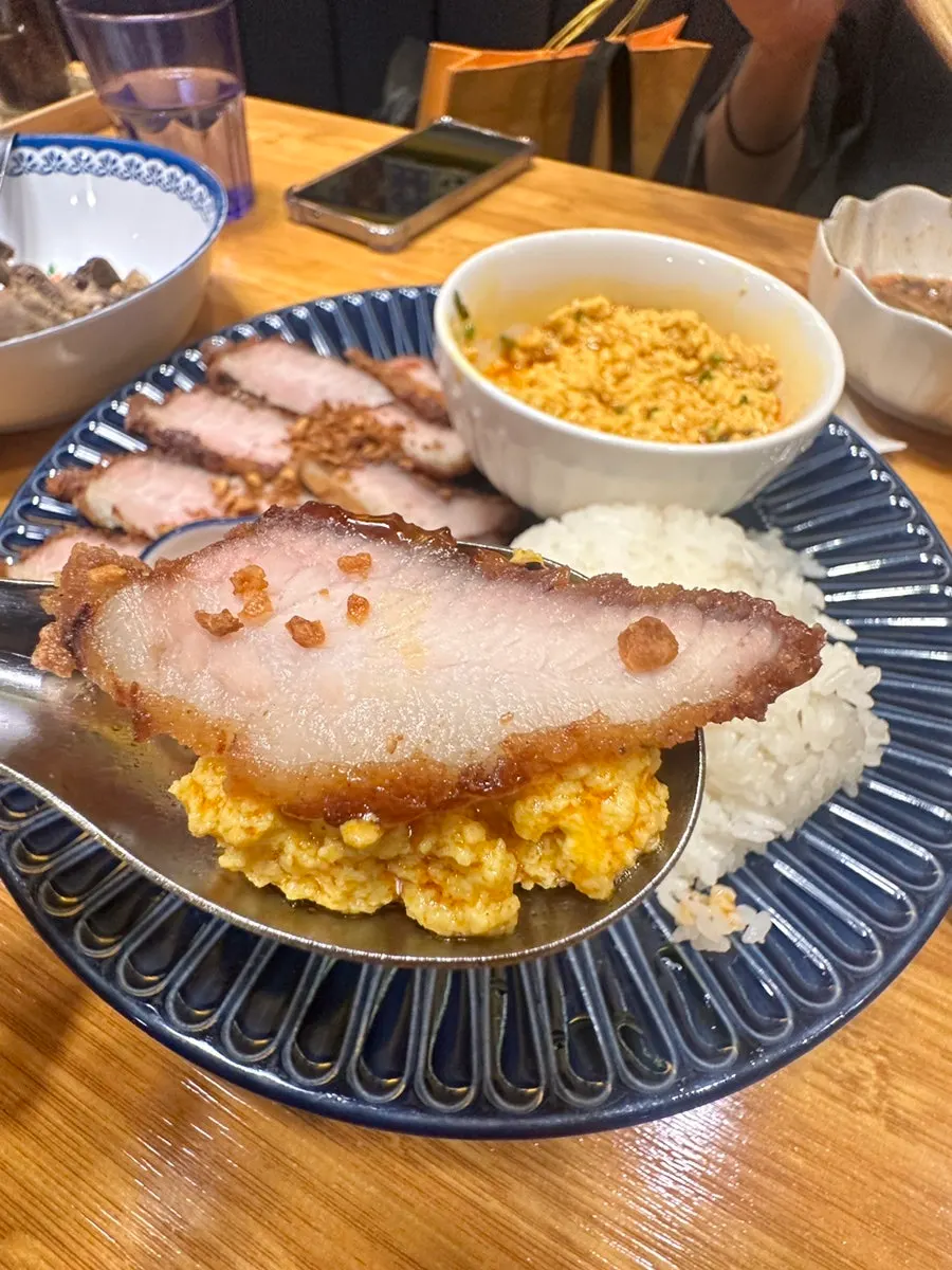 Close-up of the curry sauce in the pork cutlet curry
