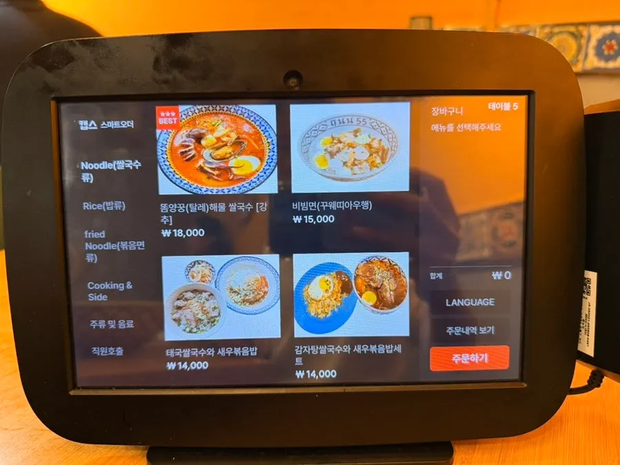 Page of Thanon55's Thai dish menu