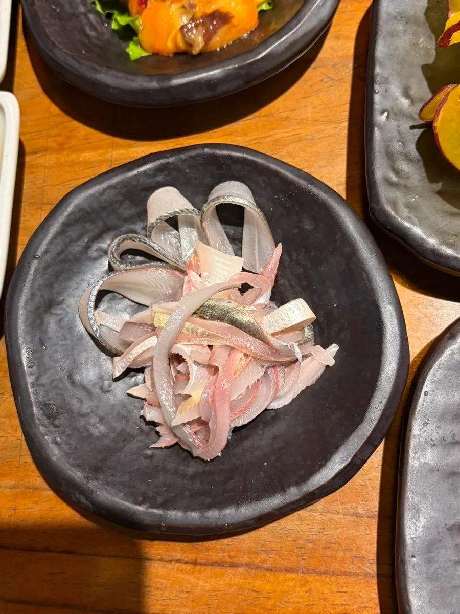 Plate of sea cucumber and sea squirt banchan