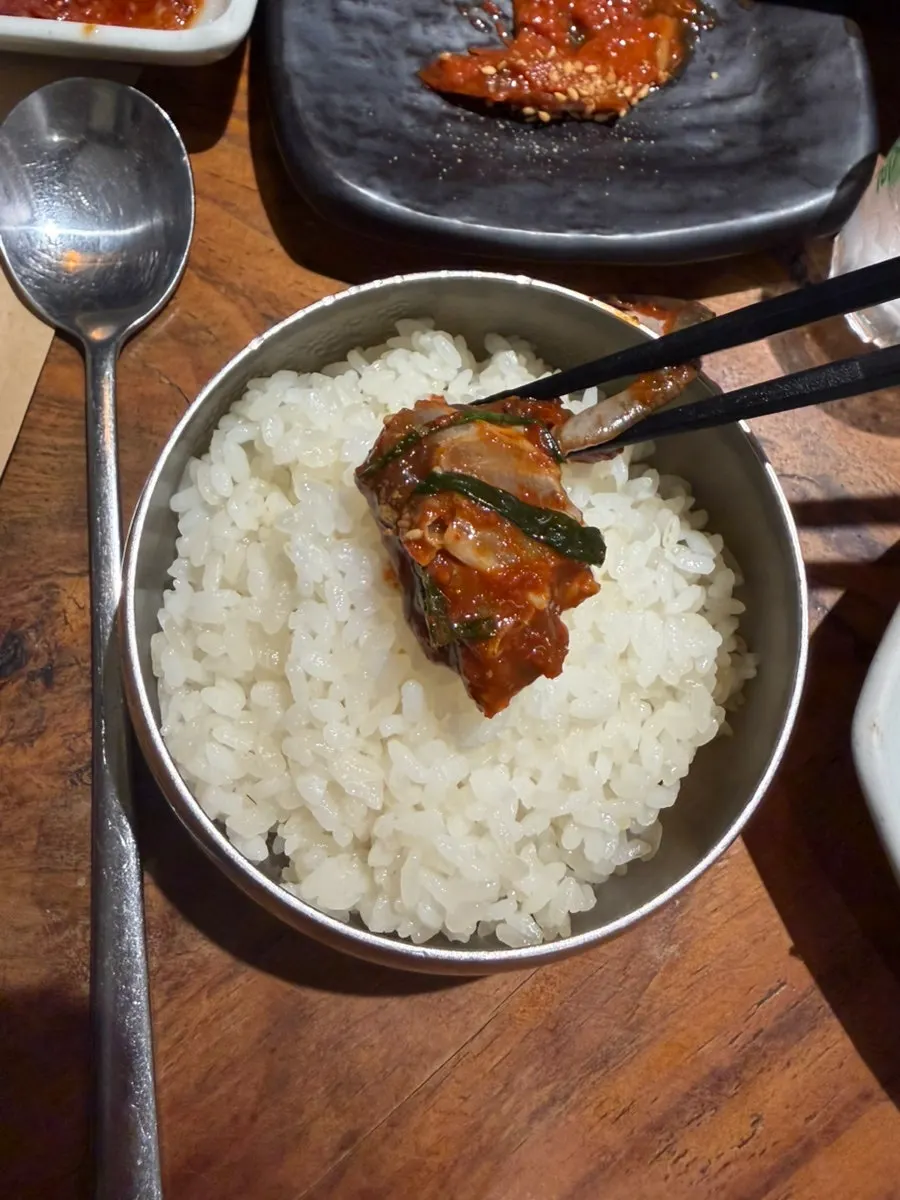 Plate of strongly seasoned spicy seasoned crab