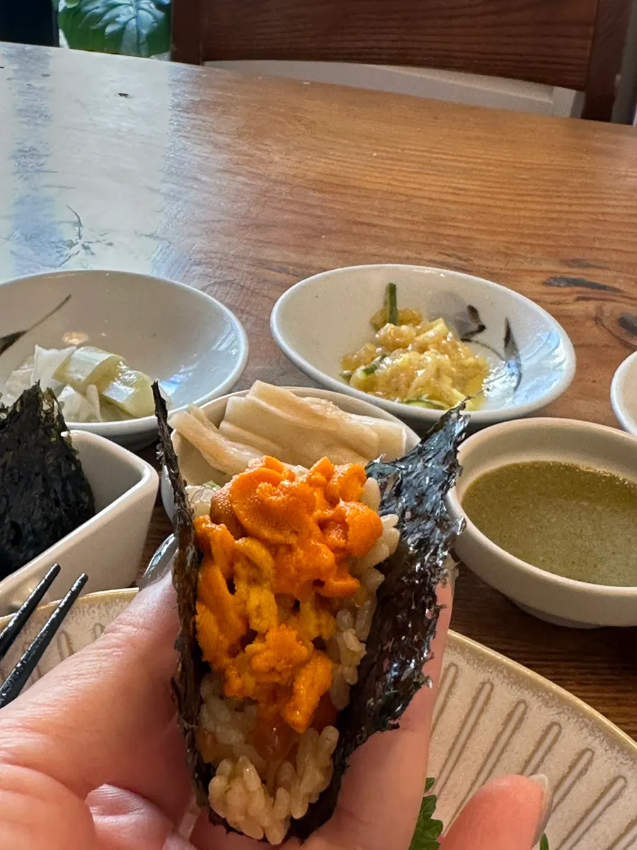 Uni sushi wrapped in laver