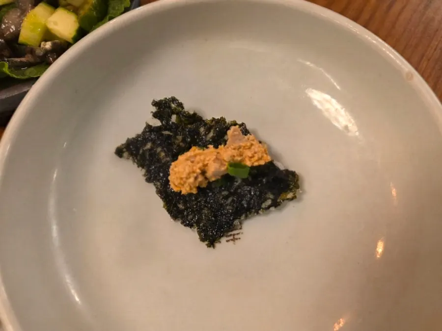 Close-up of thickly sliced seasonal sashimi