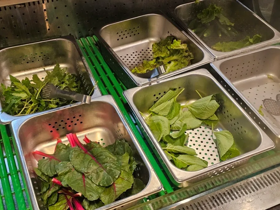A variety of wrap greens including angelica leaf