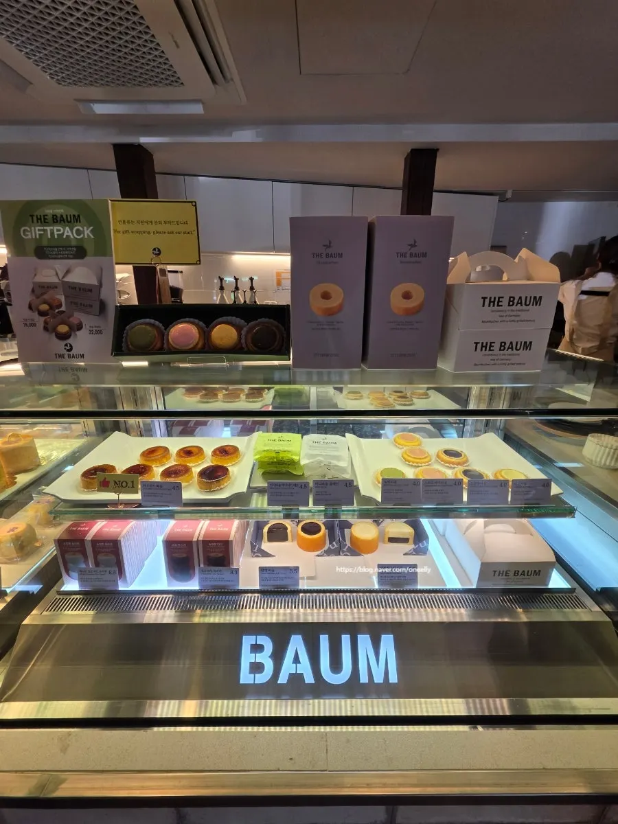 Desserts displayed in The Baum's showcase
