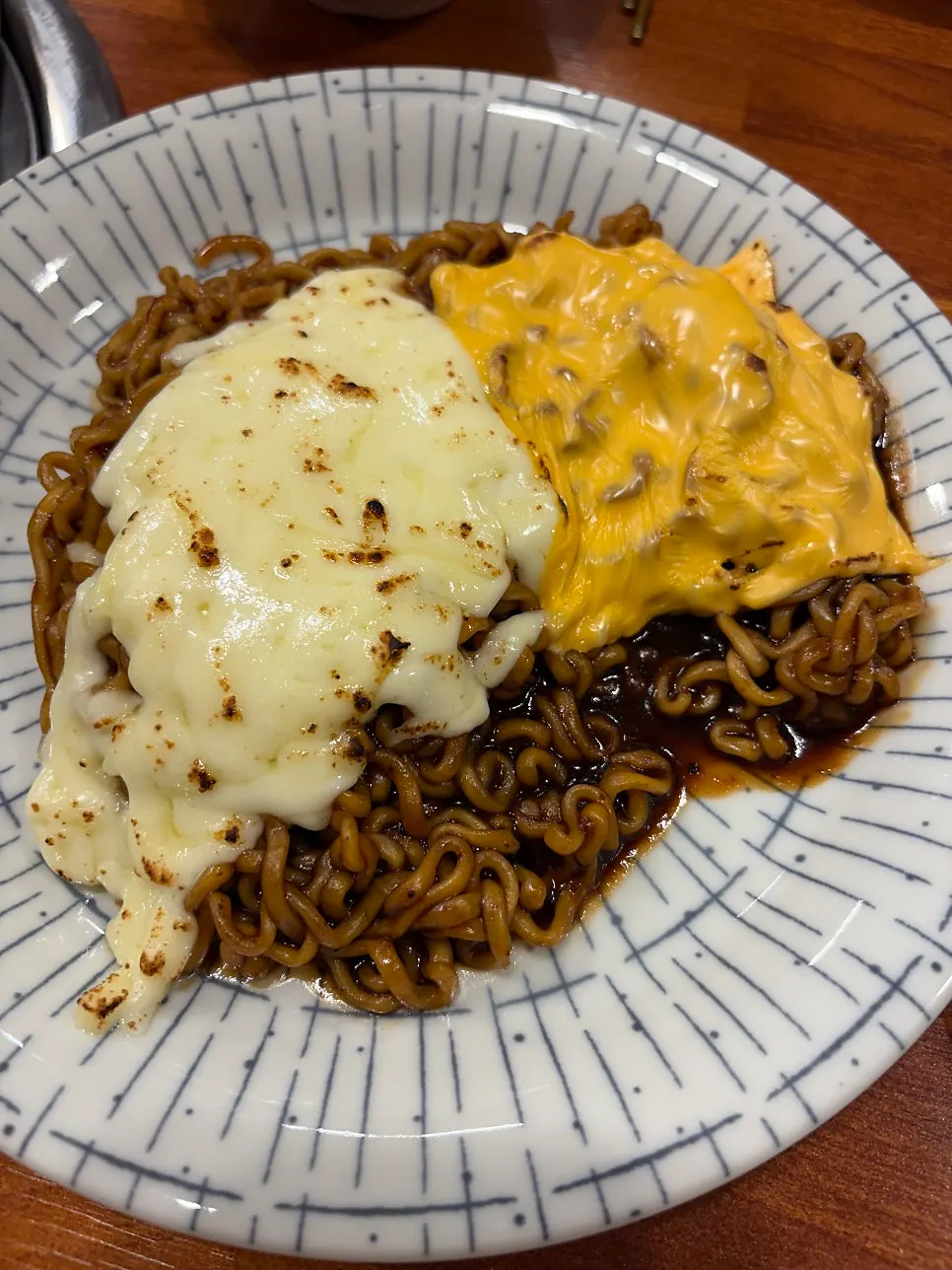 Big rice bowl mixed with side dishes