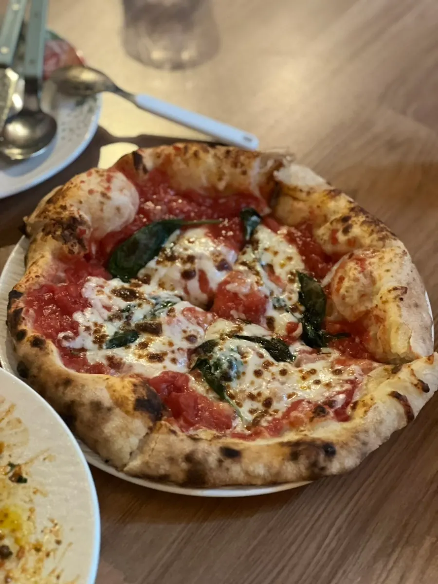 Cross-section of the Margherita pizza dough