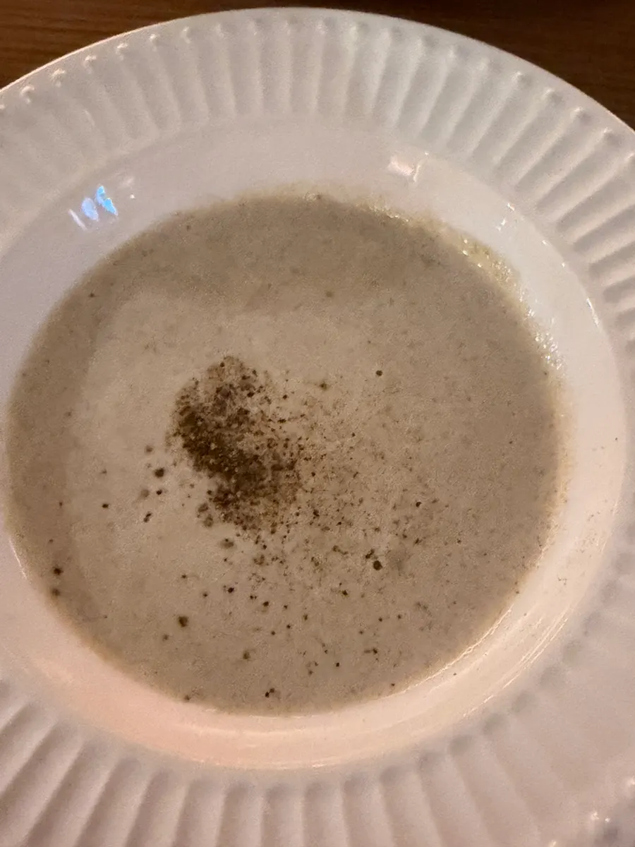 Mushroom soup served with the lunch set
