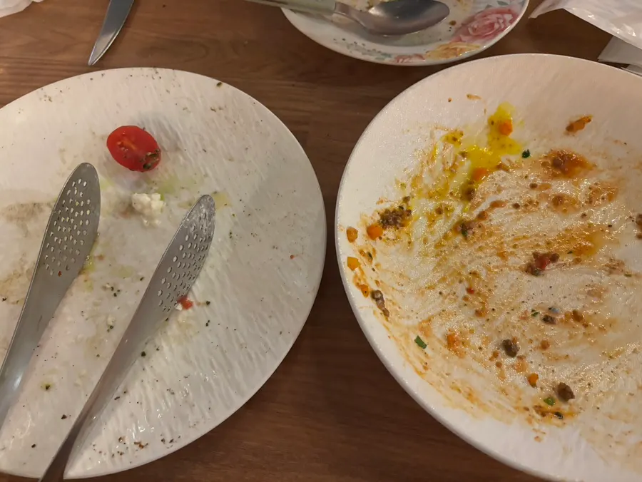 A plate finished completely clean