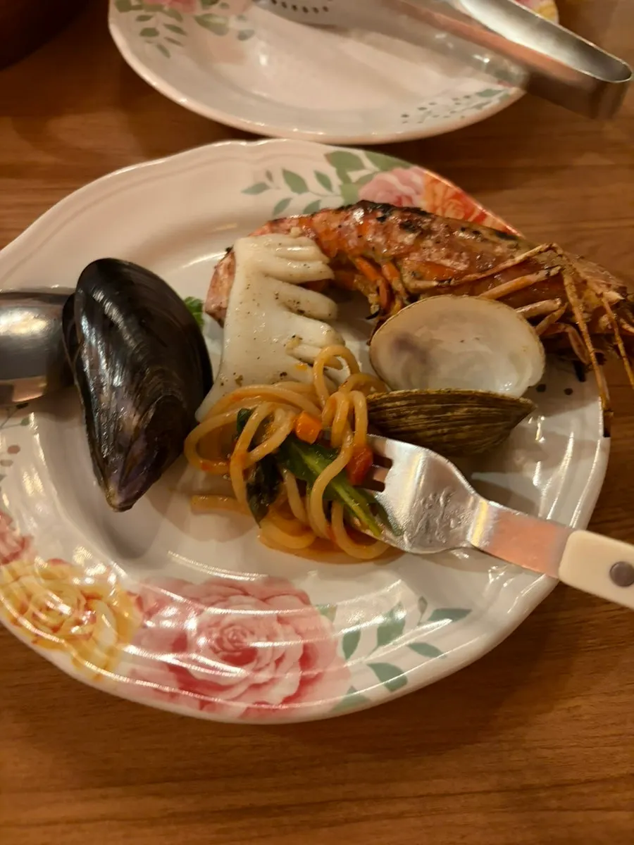 토마토소스 해산물파스타 클로즈업