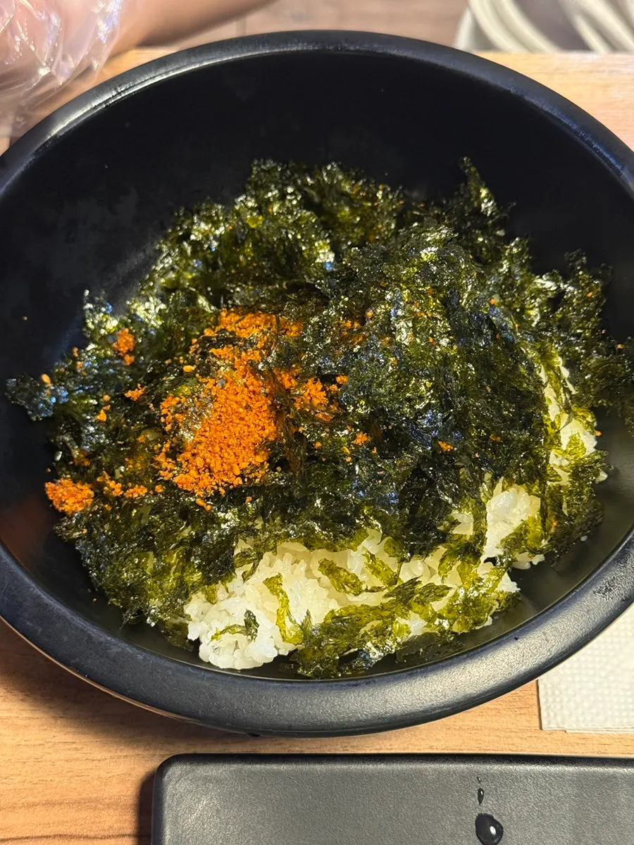 Spicy-ish cabbage soup served as part of the default spread