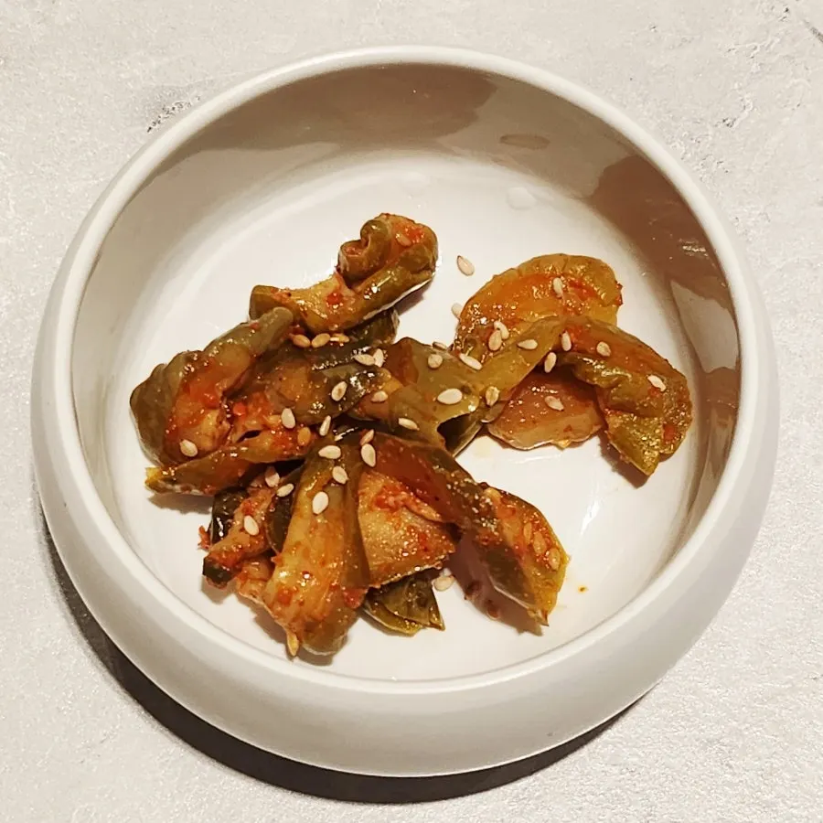 Pickled cucumber served as a basic side dish