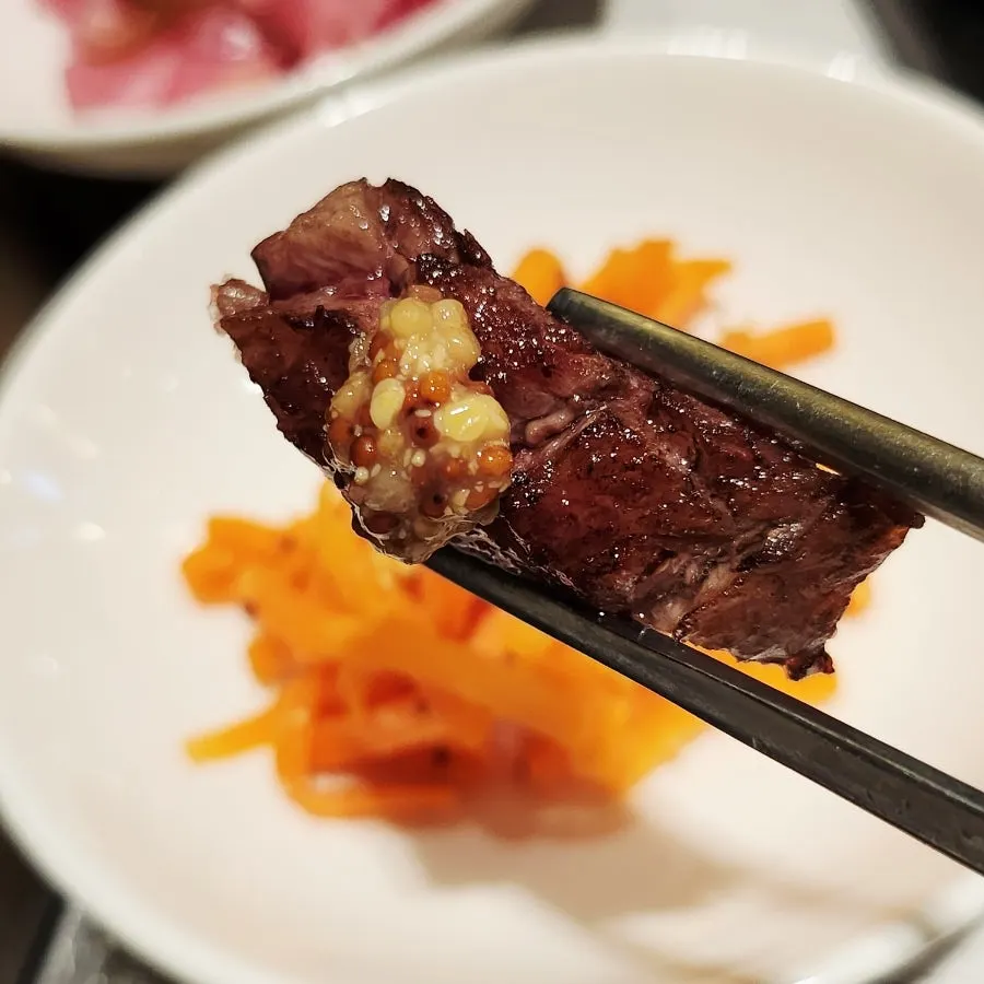 Salchisal grilled to medium-rare