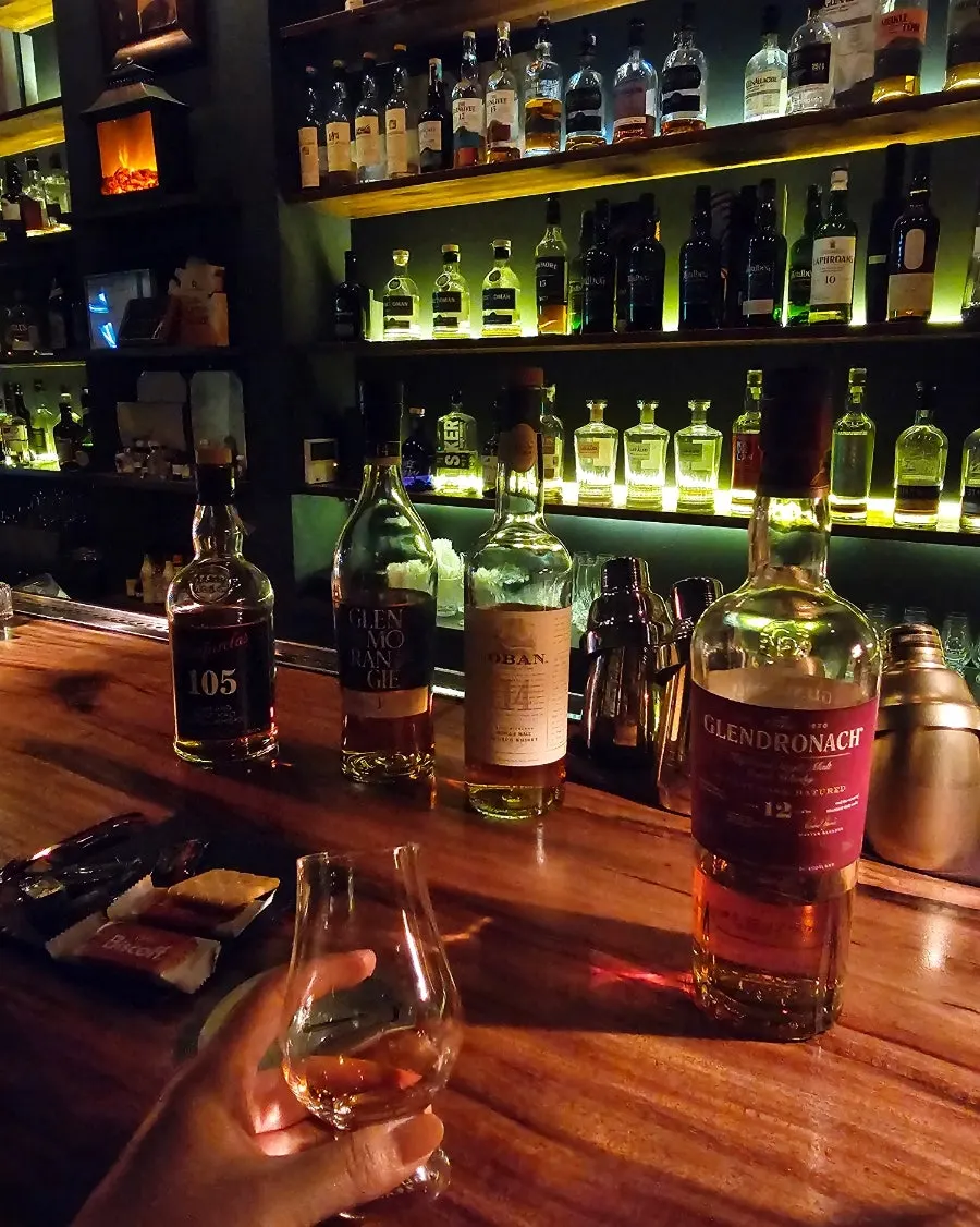 A glass of 60% ABV Glenfarclas 12 Year whiskey