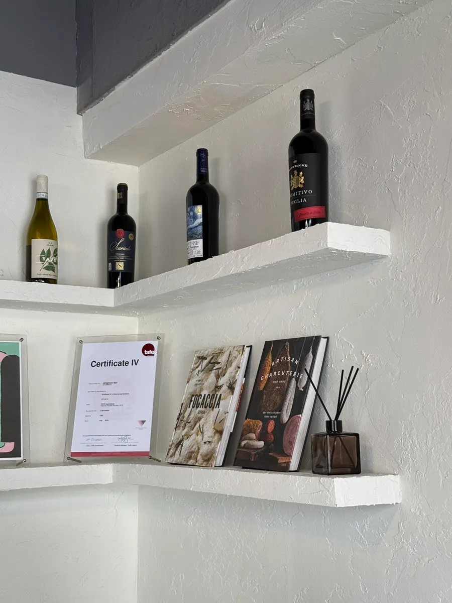 Interior decor using wine bottles and glasses