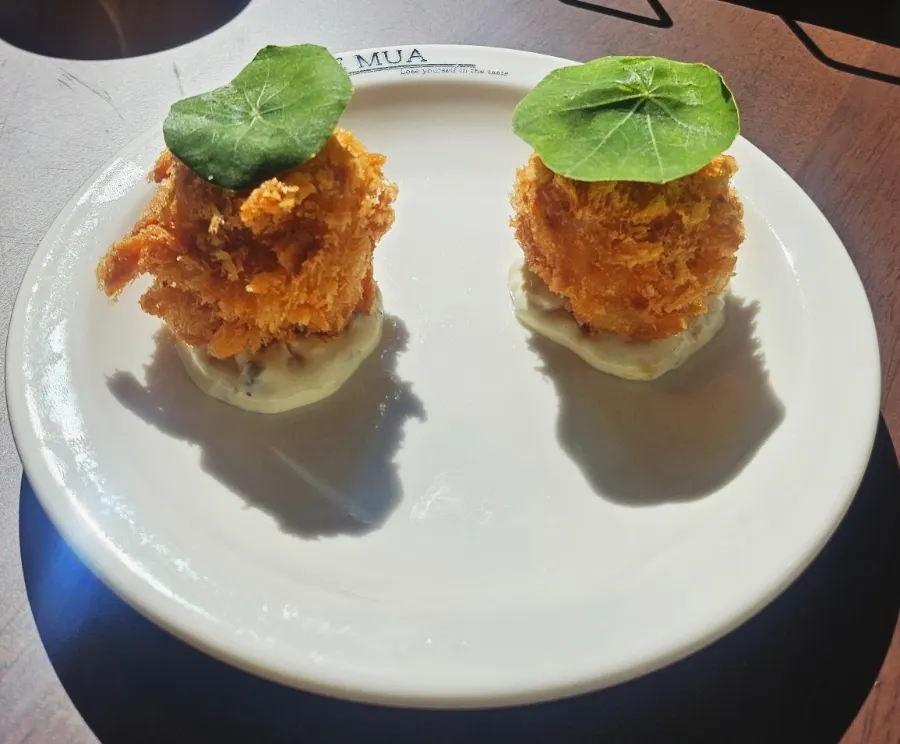 Plated lobster croquettes