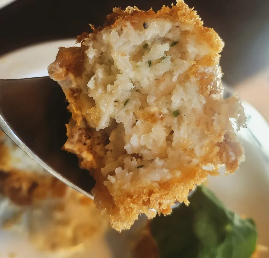 Two round lobster croquettes