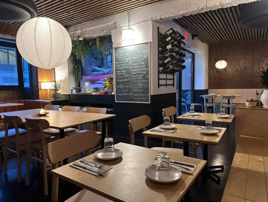 Indoor tables and lighting at TPM hbc
