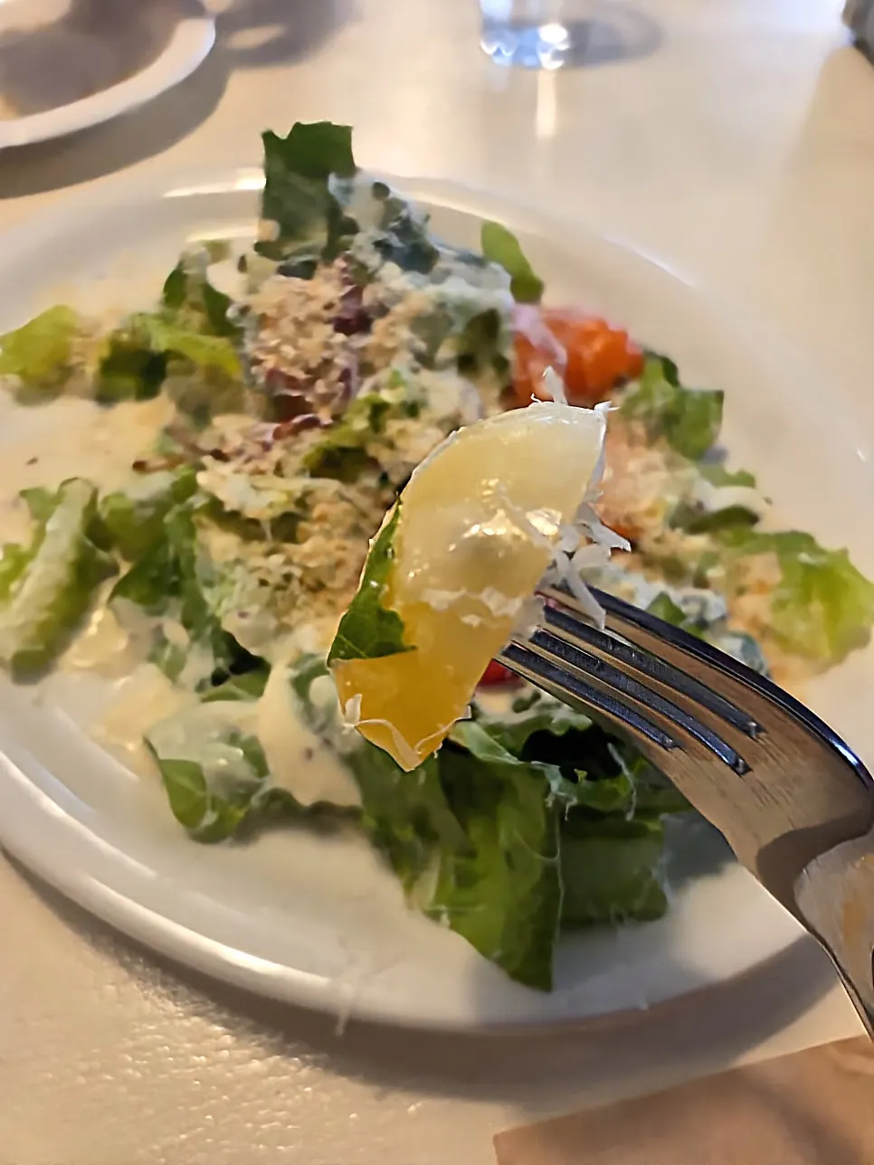 Pesticide-free romaine salad, ricotta honey pepperoni pizza, and Budweiser lager