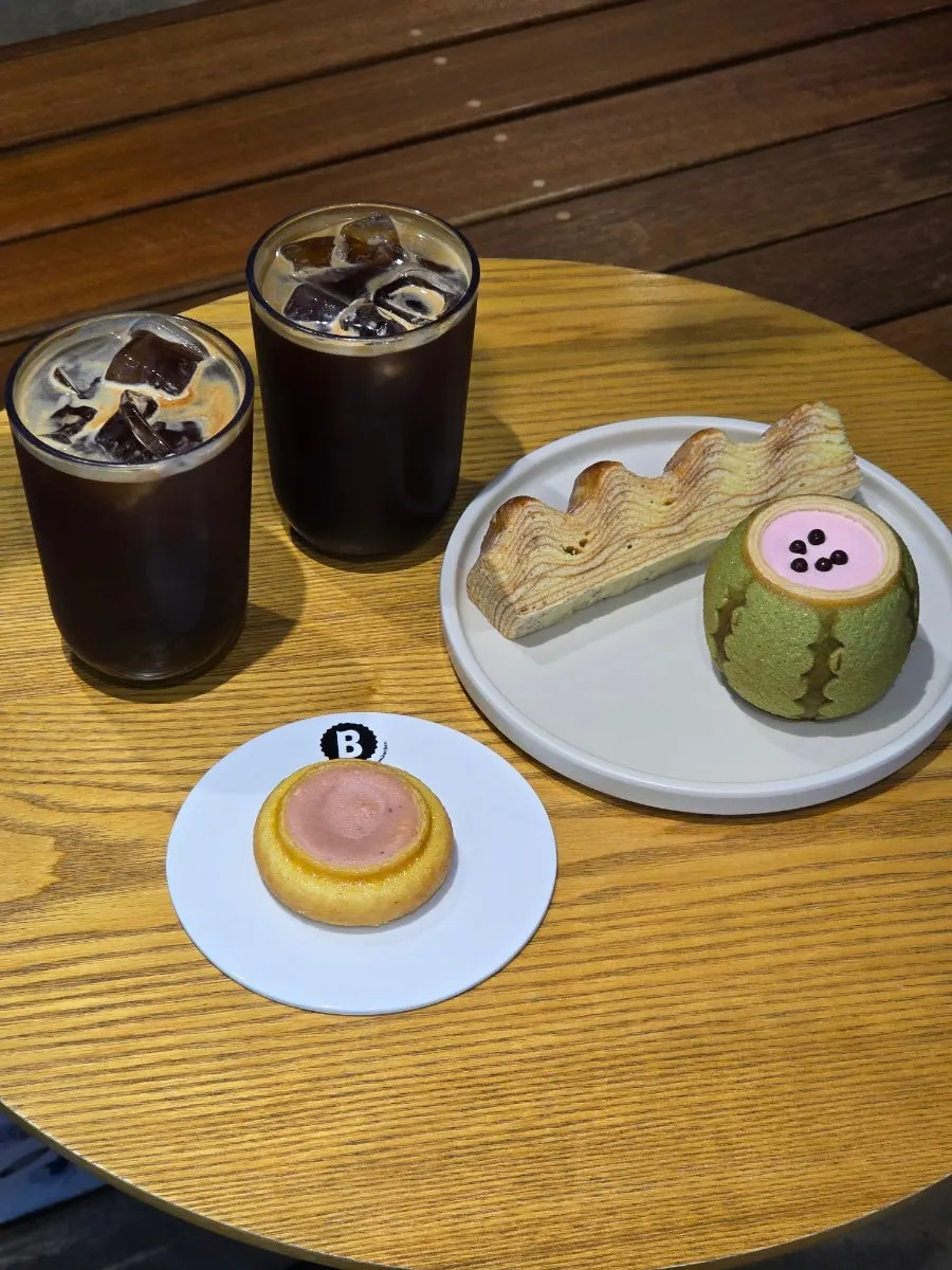 A forkful of baumkuchen being cut