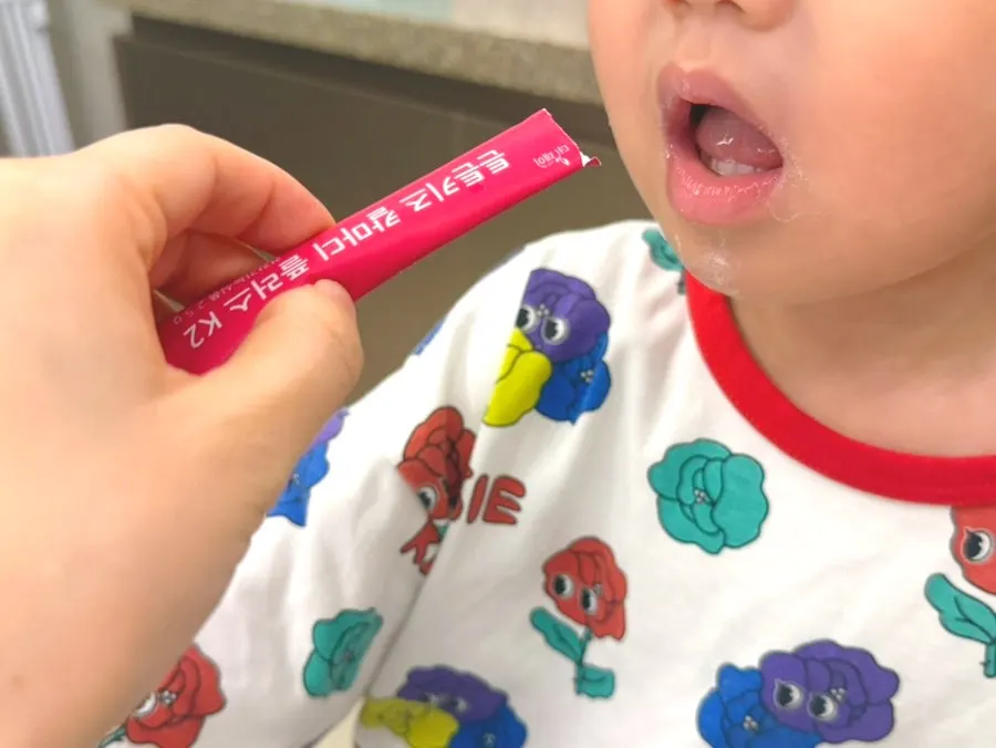 A child taking Cal-Mag-D in the morning