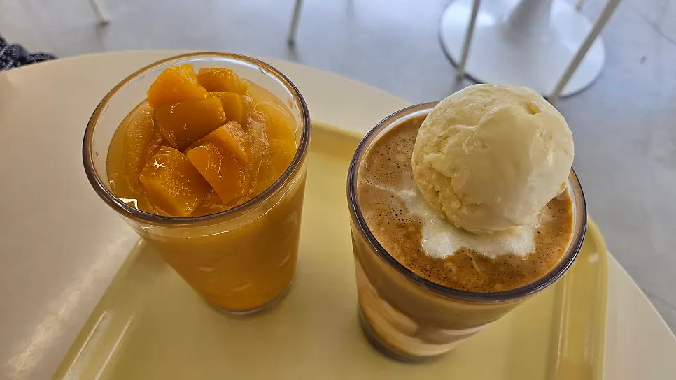 Häagen-Dazs coffee slush topped with ice cream