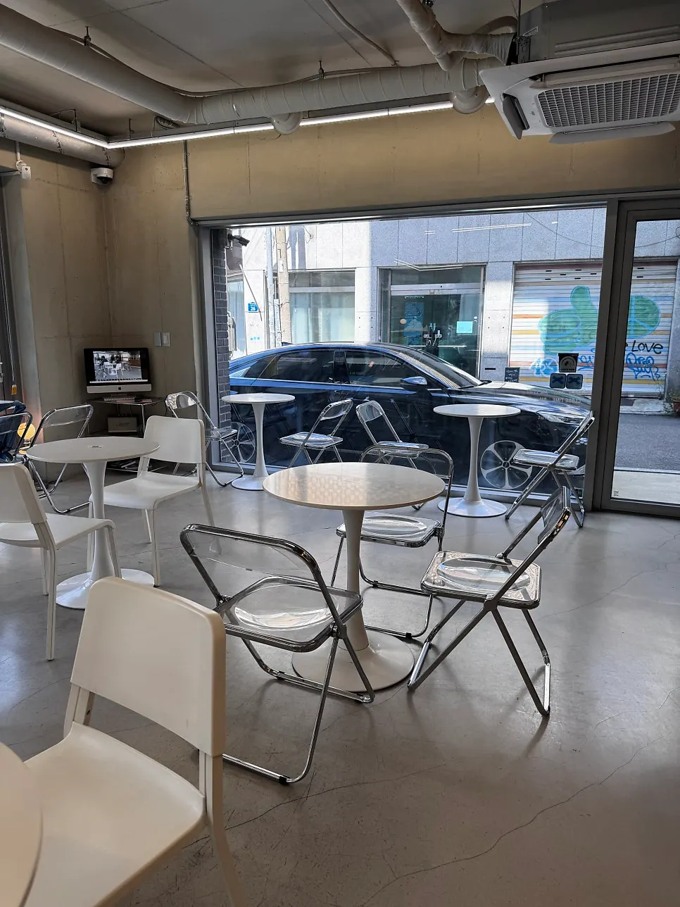 A bright table seat at Think Fruit thanks to the large window
