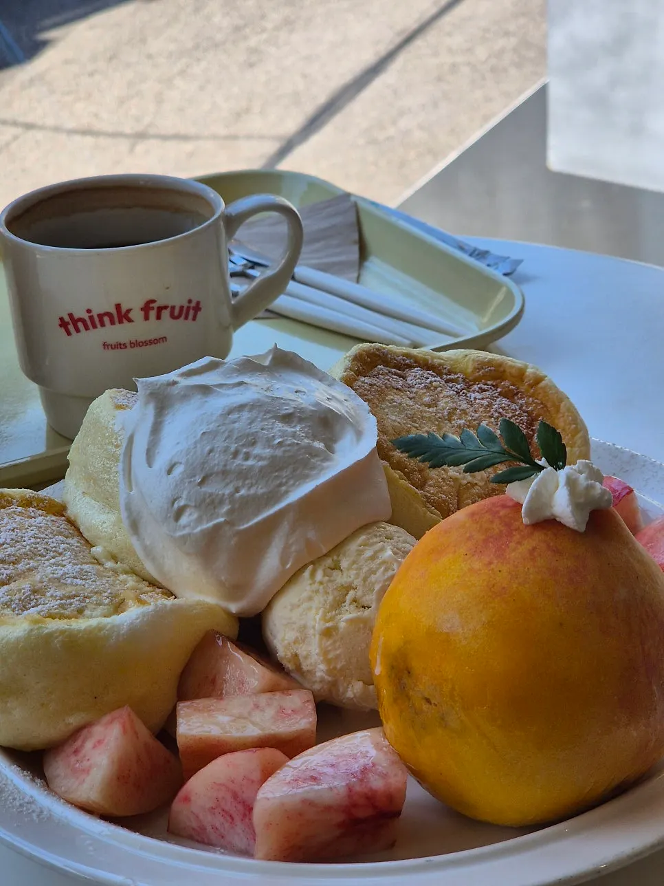 A cup of Think Fruit's salted cream coffee
