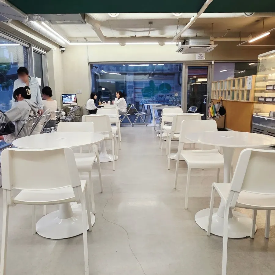Interior view of Think Fruit café