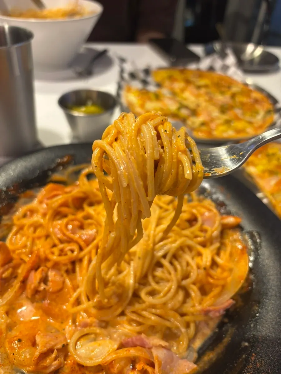 K-Toowoomba pasta mixed together with the sauce