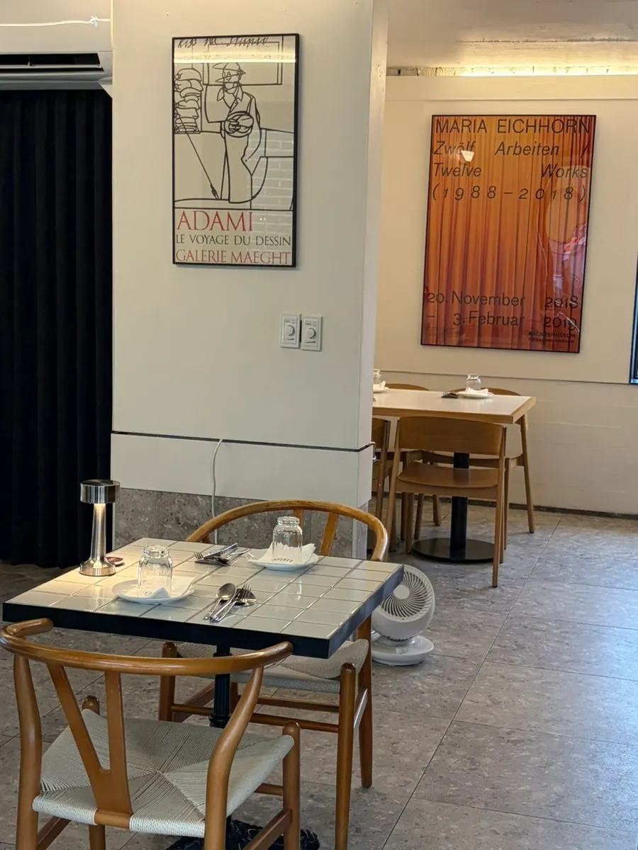Terrace seating and surrounding view on Teen Seoul's 2nd floor