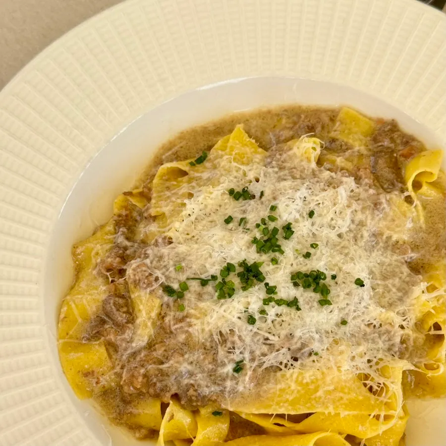 Close-up of Teen Seoul's fresh handcut fettuccine pasta
