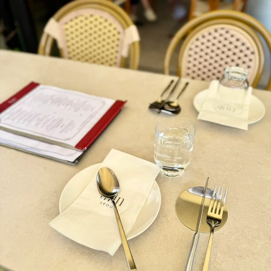 Warm indoor tables on Teen Seoul's 2nd floor