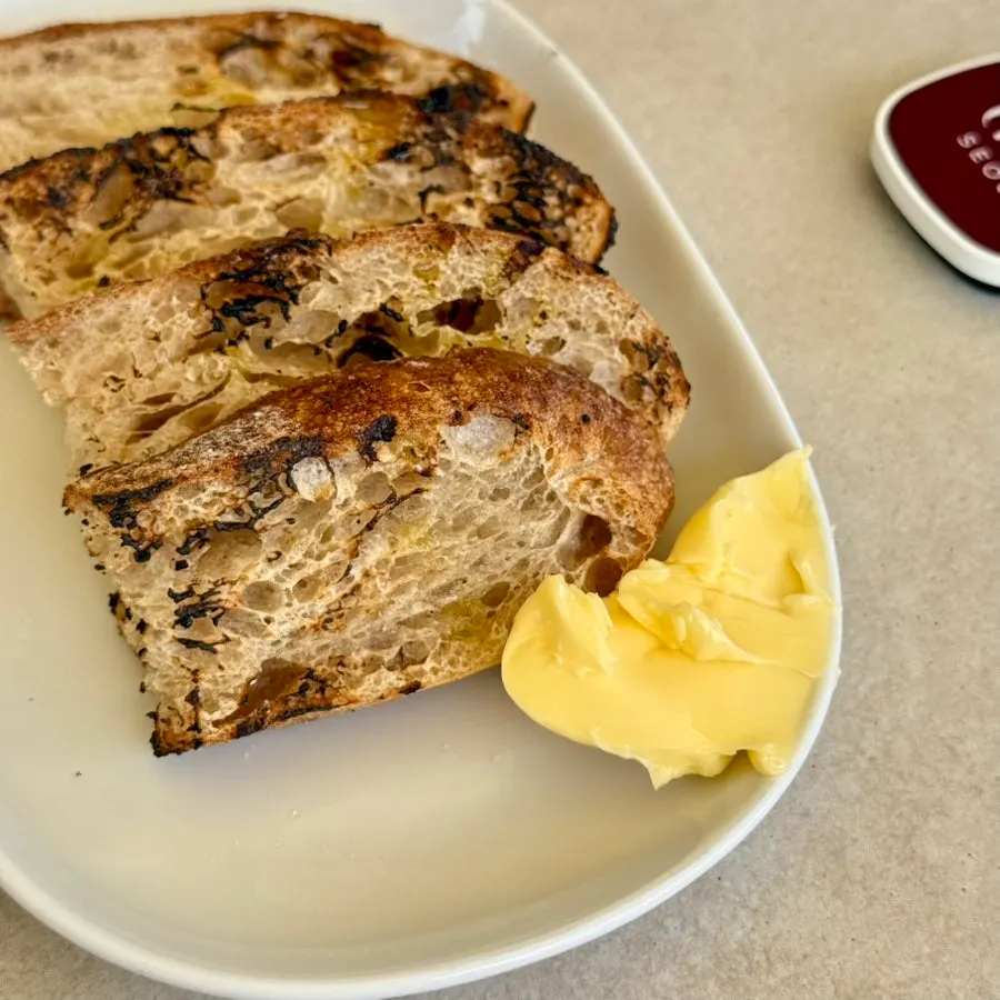 Grilled sourdough bread and butter